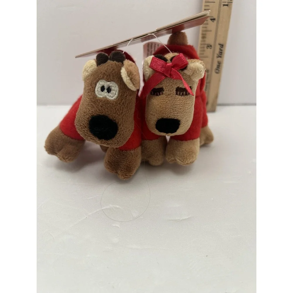 Hallmark Rodney Reindeer Ramona & Randy Plush Set Stuffed Animals Christmas Tags